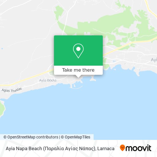 Ayia Napa Beach (Παραλία Αγίας Νάπας) χάρτης