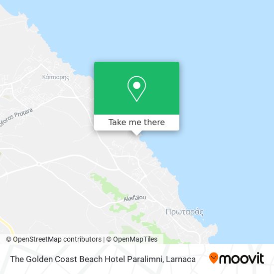 The Golden Coast Beach Hotel Paralimni map