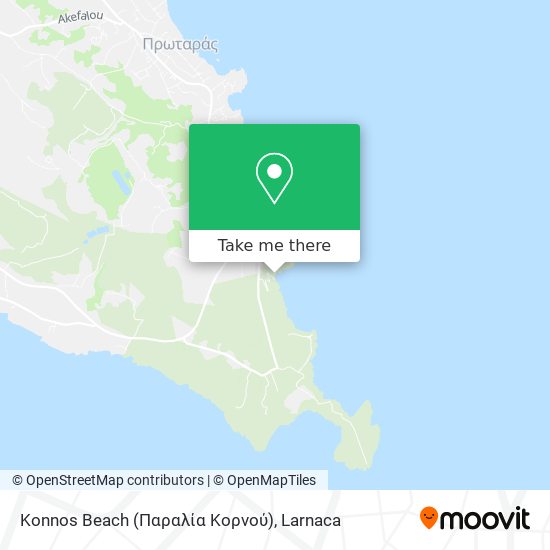 Konnos Beach (Παραλία Κορνού) χάρτης