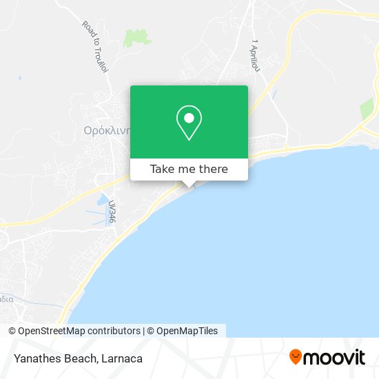 Yanathes Beach χάρτης