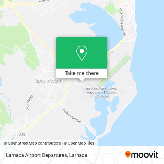 Larnaca Airport Departures map