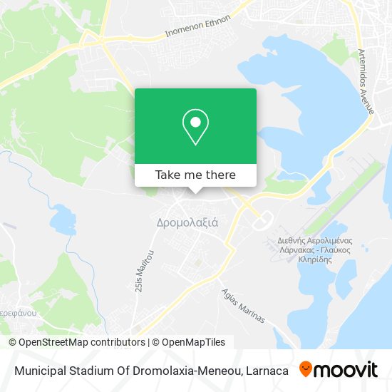 Municipal Stadium Of Dromolaxia-Meneou map