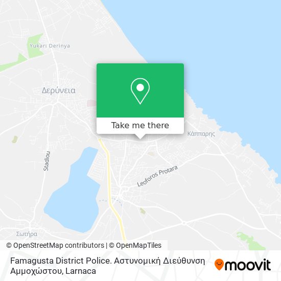 Famagusta District Police.  Αστυνομική Διεύθυνση Αμμοχώστου χάρτης
