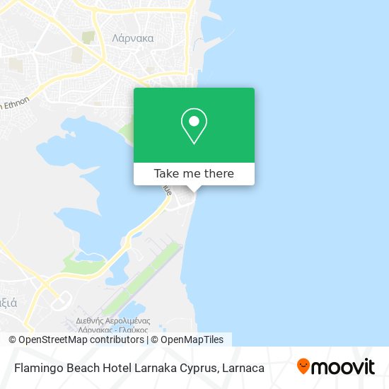 Flamingo Beach Hotel Larnaka Cyprus χάρτης