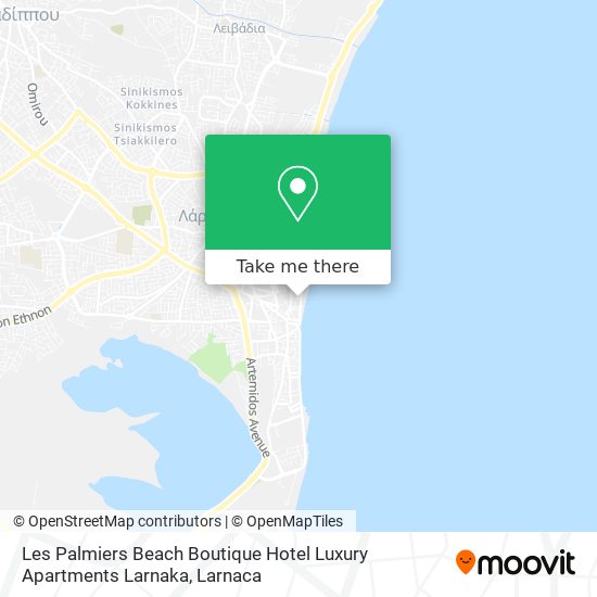 Les Palmiers Beach Boutique Hotel Luxury Apartments Larnaka χάρτης
