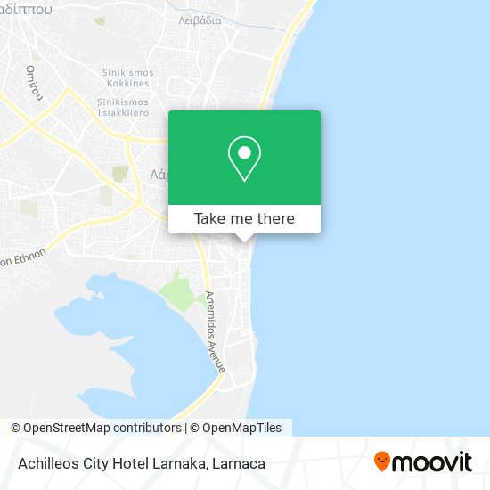 Achilleos City Hotel Larnaka χάρτης