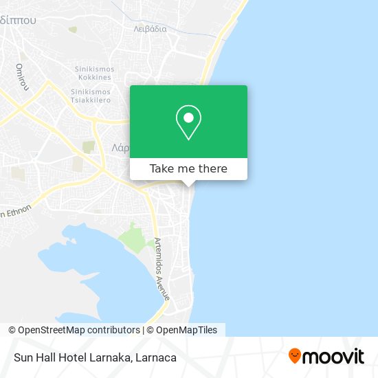 Sun Hall Hotel Larnaka map