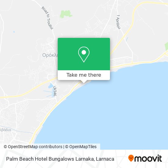 Palm Beach Hotel Bungalows Larnaka χάρτης