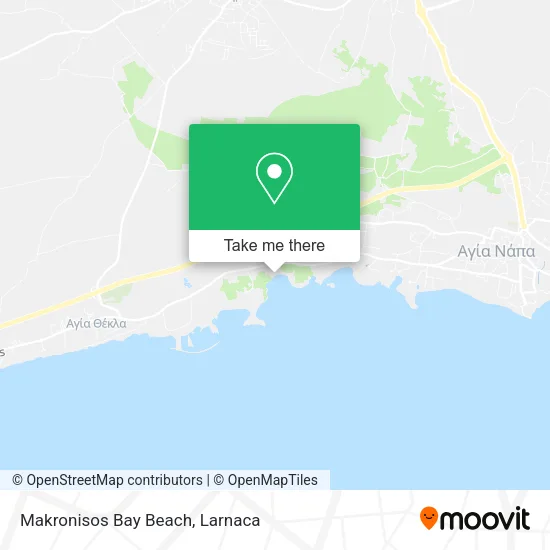 Makronisos Bay Beach map