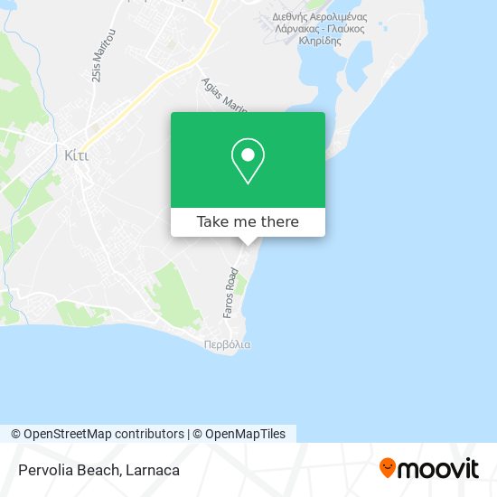 Pervolia Beach χάρτης