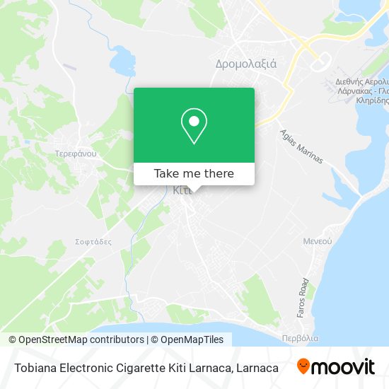 Tobiana Electronic Cigarette Kiti Larnaca χάρτης