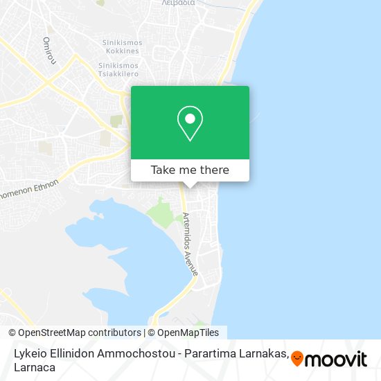 Lykeio Ellinidon Ammochostou - Parartima Larnakas χάρτης