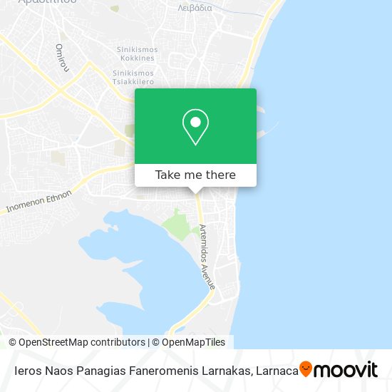 Ieros Naos Panagias Faneromenis Larnakas χάρτης