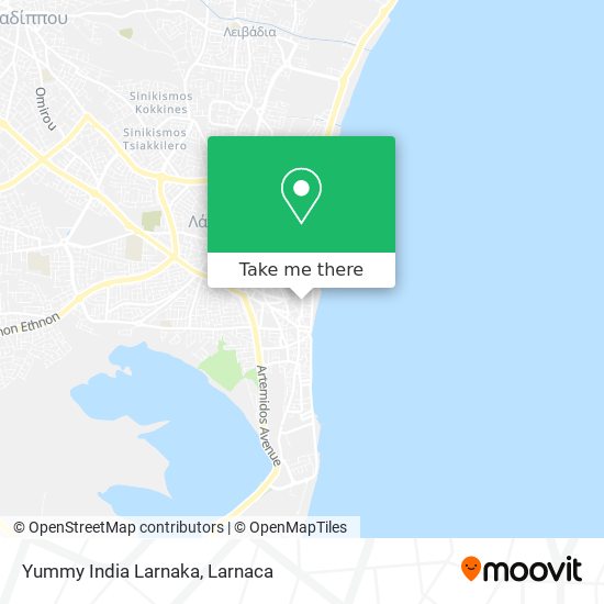Yummy India Larnaka map