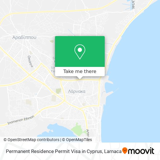 Permanent Residence Permit Visa in Cyprus map