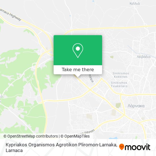 Kypriakos Organismos Agrotikon Pliromon-Larnaka χάρτης