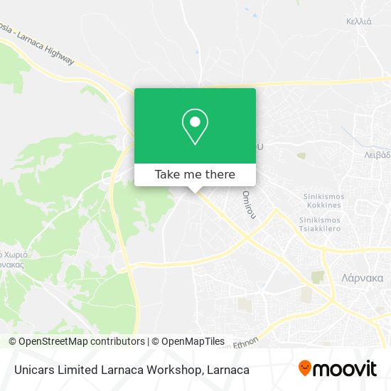 Unicars Limited Larnaca Workshop map