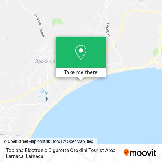 Tobiana Electronic Cigarette Oroklini Tourist Area Larnaca map