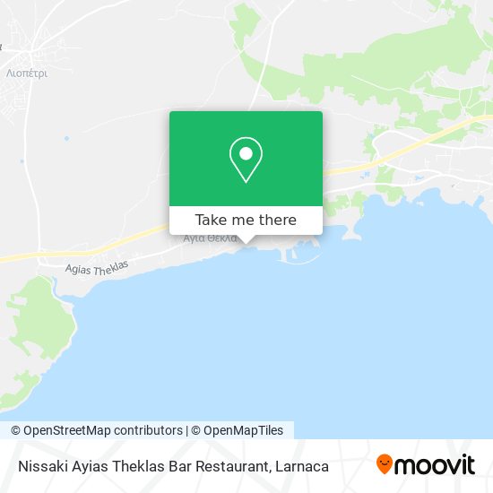 Nissaki Ayias Theklas Bar Restaurant map