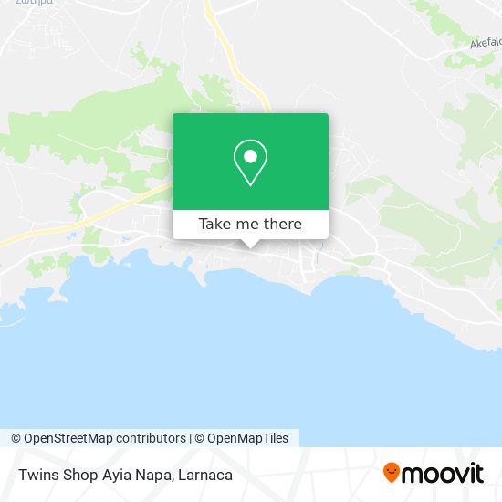 Twins Shop Ayia Napa map