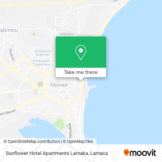 Sunflower Hotel Apartments Larnaka map