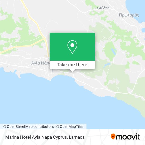Marina Hotel Ayia Napa Cyprus χάρτης