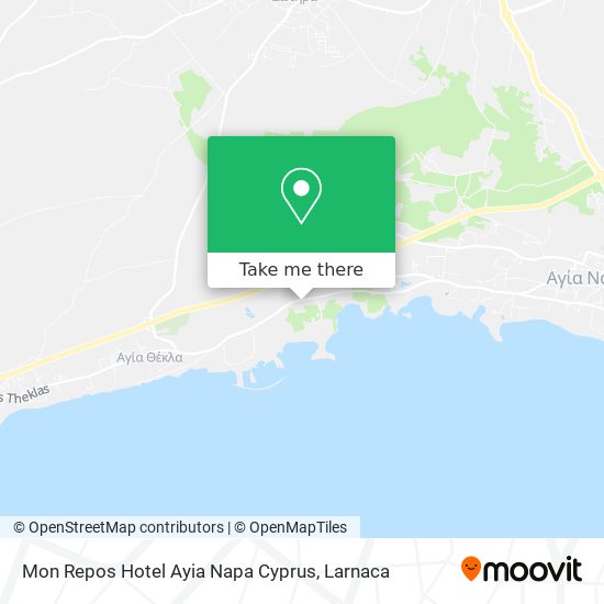 Mon Repos Hotel Ayia Napa Cyprus map