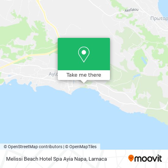 Melissi Beach Hotel Spa Ayia Napa map