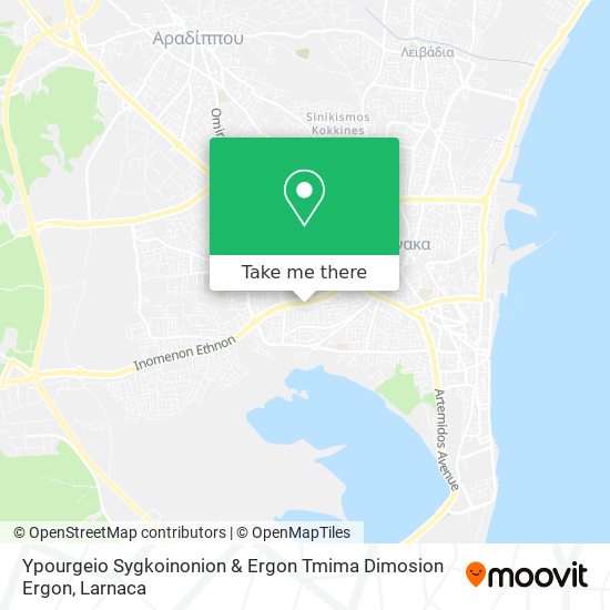 Ypourgeio Sygkoinonion & Ergon Tmima Dimosion Ergon map