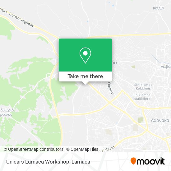 Unicars Larnaca Workshop χάρτης