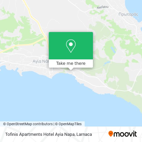 Tofinis Apartments Hotel Ayia Napa χάρτης