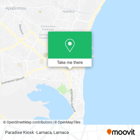 Paradise Kiosk -Larnaca map