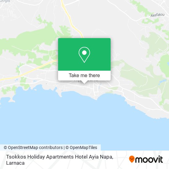 Tsokkos Holiday Apartments Hotel Ayia Napa χάρτης