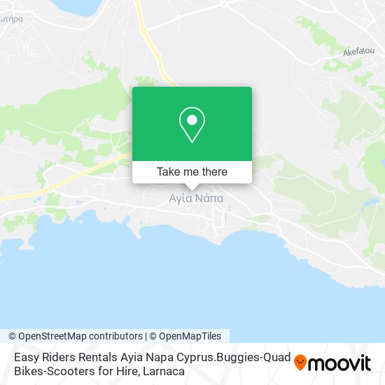 Easy Riders Rentals Ayia Napa Cyprus.Buggies-Quad Bikes-Scooters for Hire map
