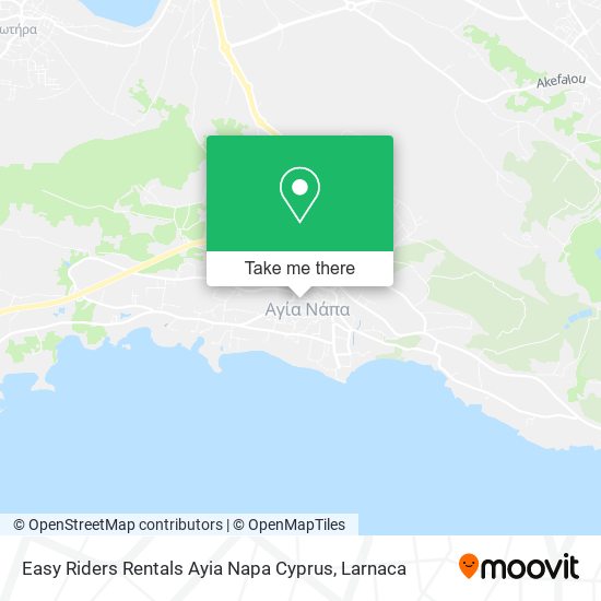 Easy Riders Rentals Ayia Napa Cyprus χάρτης