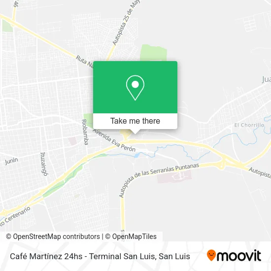 Mapa de Café Martínez 24hs - Terminal San Luis