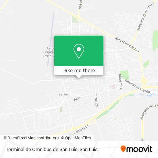 Terminal de Ómnibus de San Luis map