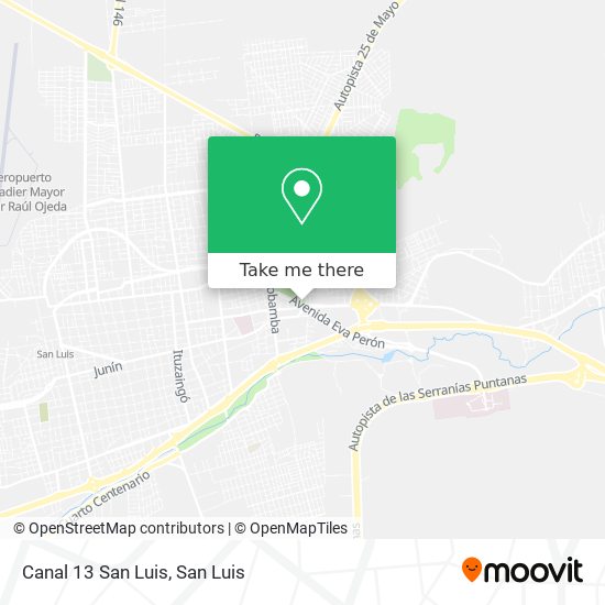 Canal 13 San Luis map