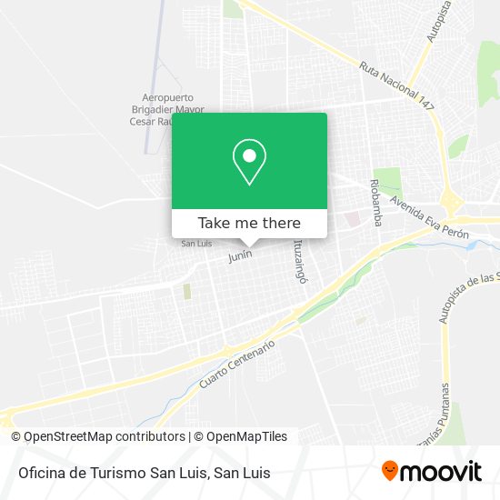 Oficina de Turismo San Luis map