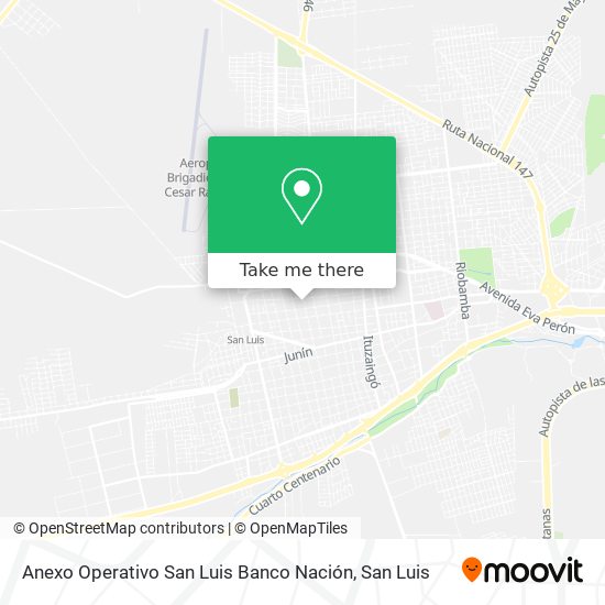 Mapa de Anexo Operativo San Luis Banco Nación