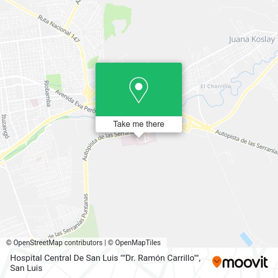 Hospital Central De San Luis ""Dr. Ramón Carrillo"" map