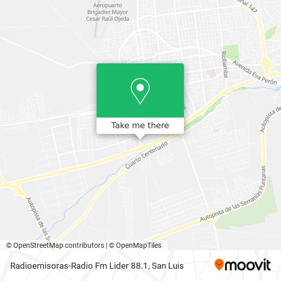 Mapa de Radioemisoras-Radio Fm Lider 88.1