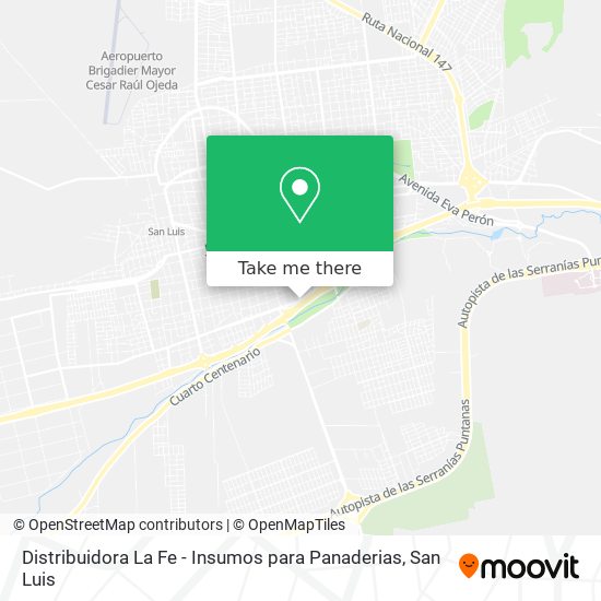 Mapa de Distribuidora La Fe - Insumos para Panaderias