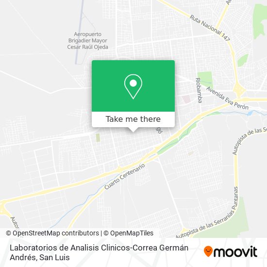 Mapa de Laboratorios de Analisis Clinicos-Correa Germán Andrés