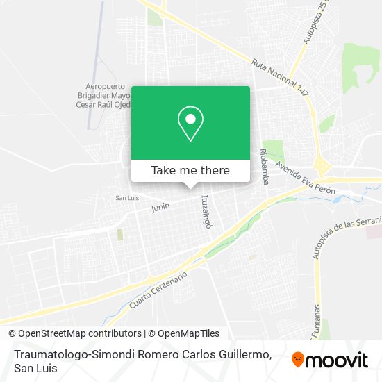 Traumatologo-Simondi Romero Carlos Guillermo map