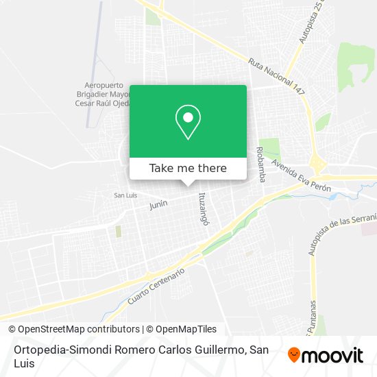 Ortopedia-Simondi Romero Carlos Guillermo map