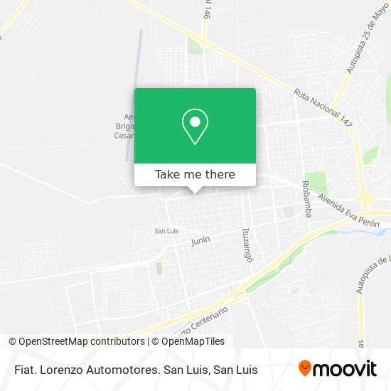 Fiat. Lorenzo Automotores. San Luis map