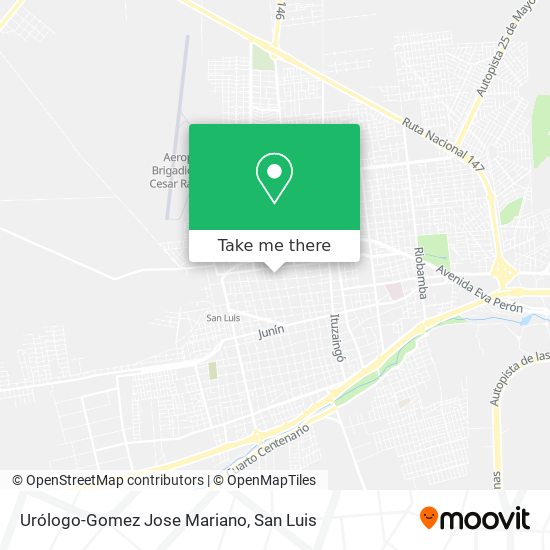 Mapa de Urólogo-Gomez Jose Mariano