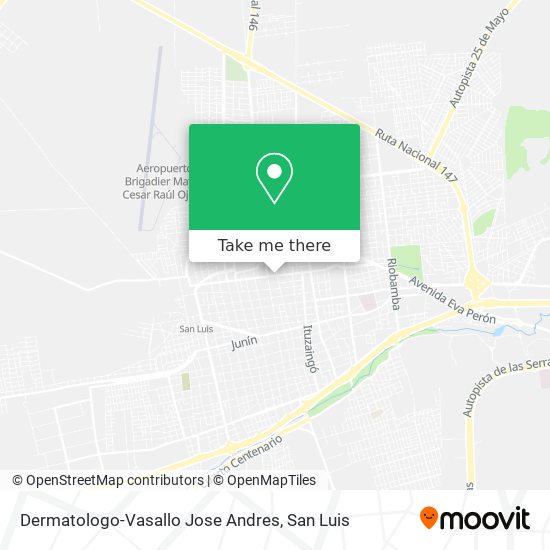 Mapa de Dermatologo-Vasallo Jose Andres