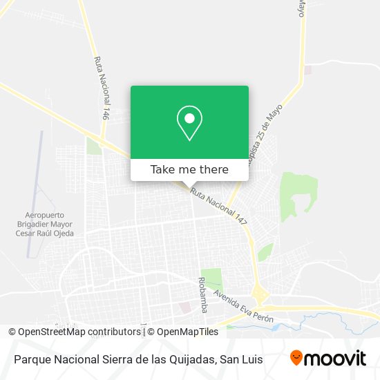 Mapa de Parque Nacional Sierra de las Quijadas